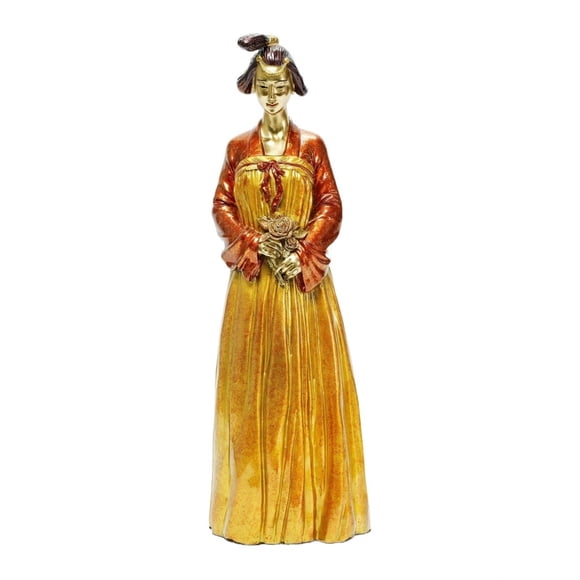 Beauty Bronze Sculpture Female Statue Home Living Room Office Desktop Brass Ornaments Figure Crafts