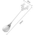 thumbnail image 3 of Cuchara de alce creativa y encantadora, cuchara de postre de vajilla de acero inoxidable, utilizada para mezclar sopa de té y café y plata, 3 of 7