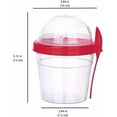 thumbnail image 3 of 4 Pack 17 oz Small Breakfast On The Go Yogurt Parfait Cups, Reusable Plastic Containers with Lids and Spoons, Perfect Jars for Overnight Oats Cereal Granola Oatmeal (4 Pack - 2), 3 of 8
