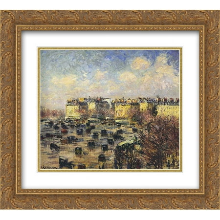 Gustave Loiseau 2x Matted 24x20 Gold Ornate Framed Art Print 'Paris Wagram Avenue'
