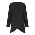 thumbnail image 5 of Samickarr Irregular Hem Tops For Women Round Neck Long Sleeve Loose Fitting Dressy Blouses Casual Shirts, 5 of 7