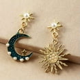 thumbnail image 6 of QQTDFG Boho Tibetan 925 Silver Sun Moon Hook Dangle Drop Earrings Women Party Jewelry-#3, 6 of 9