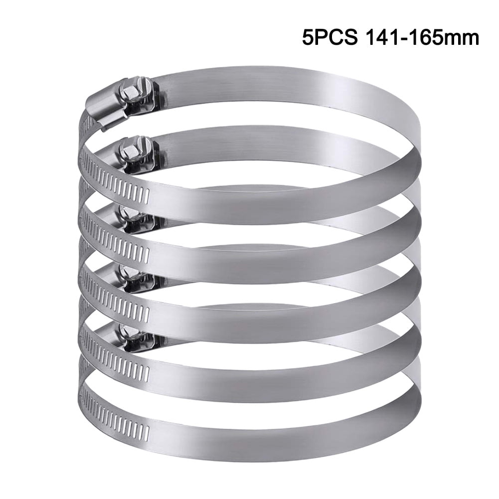 GDHOME 5 Pieces Metal Hose Clip, Large Size Adjustable Ducting Clamps Stainless Steel