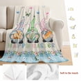 thumbnail image 6 of Happy Easter Gnome Throw Flannel Blanket Rabbits Butterfly Flowers Spring Blue Plaid Super Soft Cozy Bed Blanket, Lightweight Plush Fuzzy Bed Throw for Bedroom Sofa Couch Living Room 32x48In,, 6 of 9