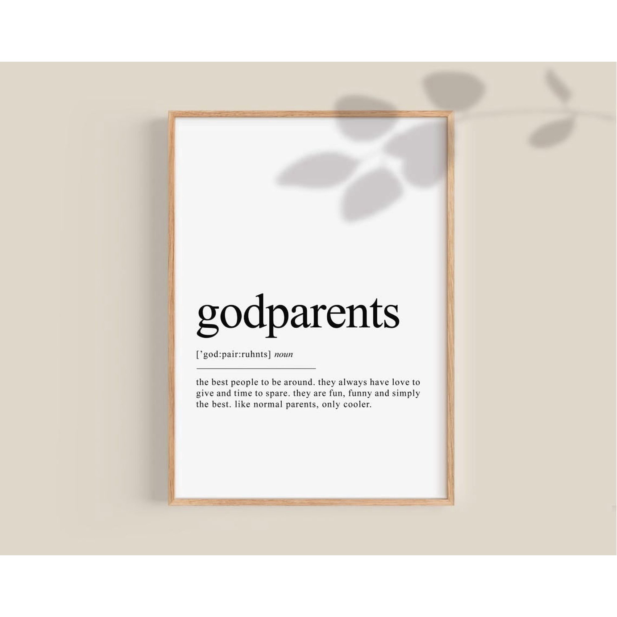 Godparents Proposal Wall Art Print Meaningful Family Decor Unframed Paper Print