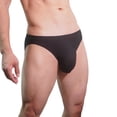 thumbnail image 2 of HVOBTTY Mens Fashion Classic Briefs, Everyday Comfortable Briefs for Men, Men's Casual Soft Solid Color Ice Silk Breathable Seamless Sports Briefs Black, M, 2 of 4