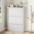 thumbnail image 2 of Homhougo Shoe Cabinet with 3 Flip Drawers, Modern Shoe Storage for Entryway, Wooden Shoe Organizer Cabinet with Adjustable Shelf, Hidden Shoe Rack for Hallway, Living Room, White, 2 of 9
