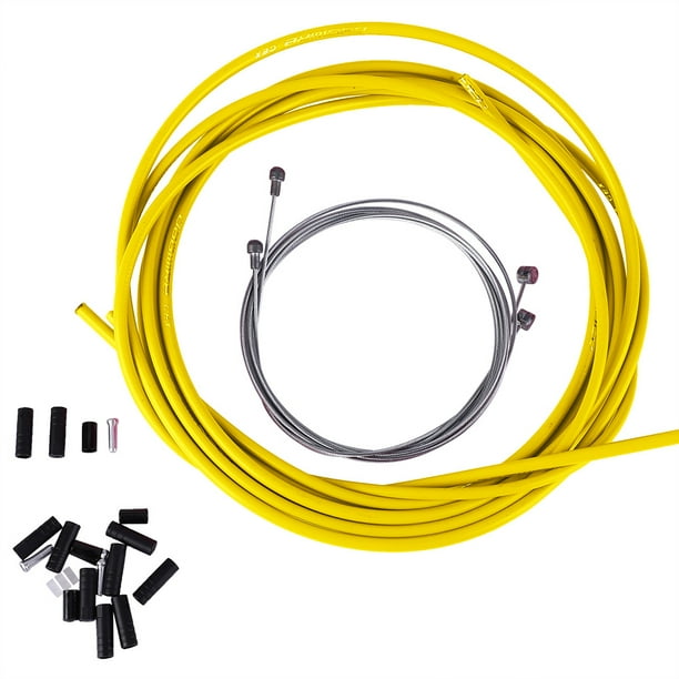 Juego de fundas para cables de cambio de freno de bicicleta, kits de tubos de línea de freno, accesorios de ciclismo (amarillo)