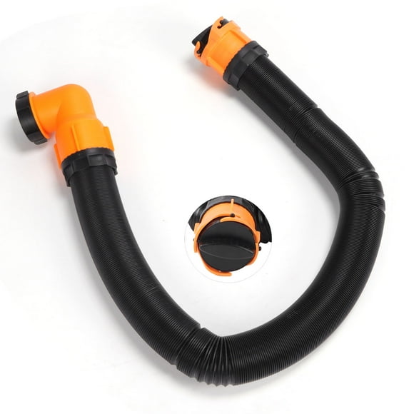 Dump Drain Hose, Sewer Hose Kit Durable 15ft Long Translucent Elbow With Swivel Adapter Fitting For Campers Motorhomes