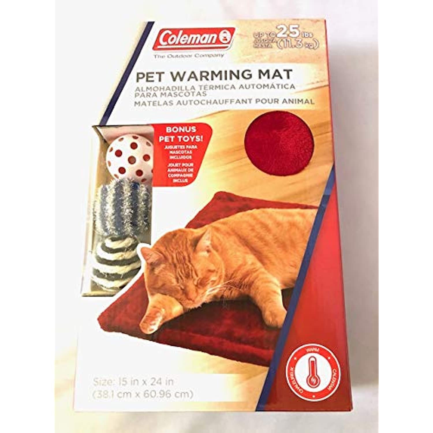 Coleman Self Warming Pet Bed Mat with 3 Balls Non Electric Anti Slip