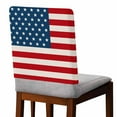 thumbnail image 2 of American Flag Chair Covers Set of 4 Independence Day Stars Stripes Linen Style Background Chair Back Covers Stretch Removable Washable Slipcovers Protector for Dining Room Kitchen Party Decor, 2 of 5