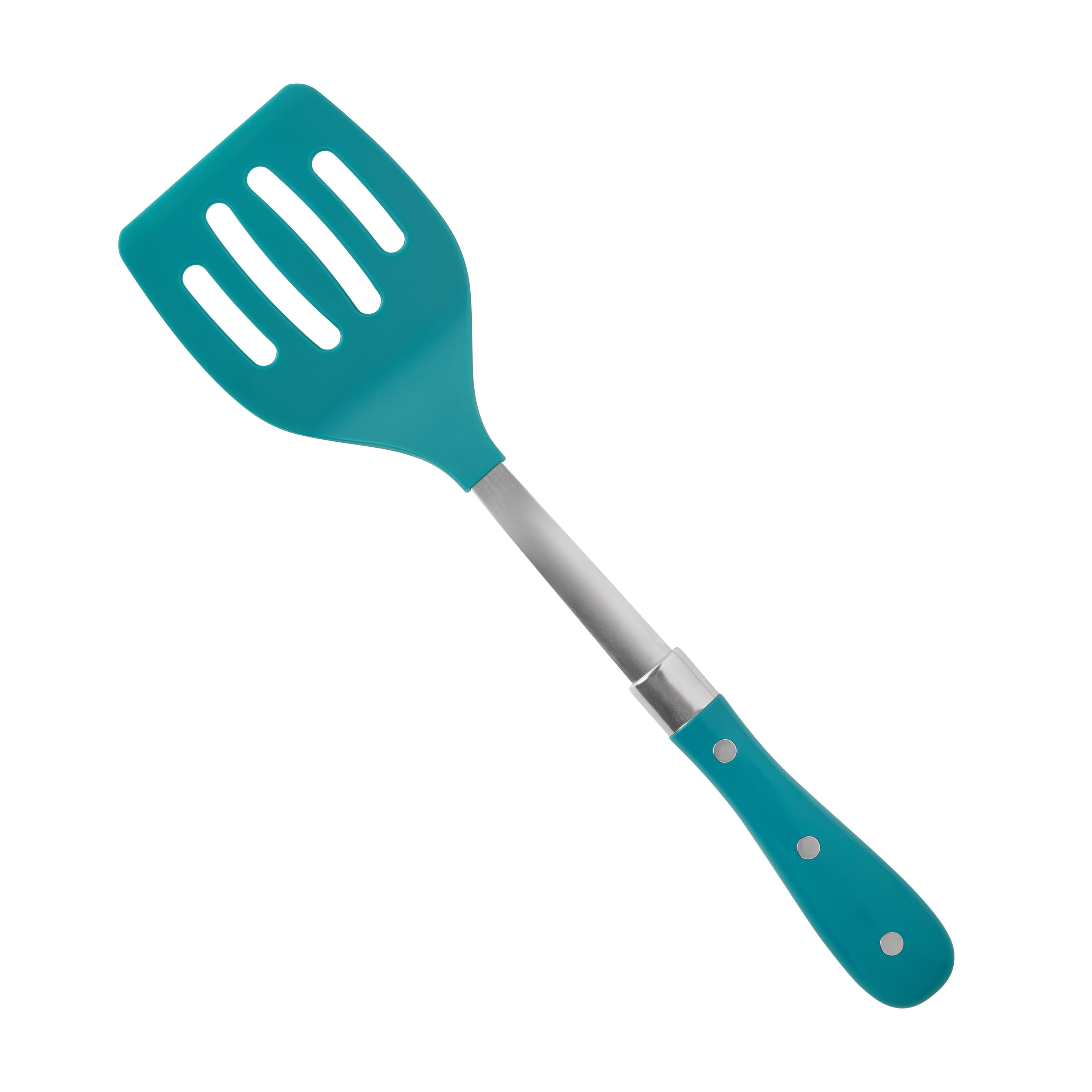 The Pioneer Woman Frontier Collection Nylon Slotted Turner Spatula, Silver/Teal