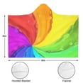 thumbnail image 3 of Wearable Blanket,Rainbow Tie Dye Spiral Pattern Hooded Wearable Flannel Blanket for Adults & Teens,Winter Poncho Shawl Wrap Cape Cozy Anti-Pill,60"x80", 3 of 5