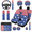 Blue Star, variant on HUIACONG Skull Roses Butterflies Automotive Interior Accessories, with Steering Wheel Cover Automotive Cup Pad Key Ring Auto Hand Rest Mat Key Pendant Keychain