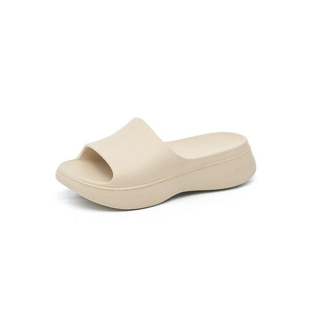 

Crocowalk Women s Lightweight Comfortable Slip On Peep Toe Slide Sandal Indoor&Outdoor Casual Wide Width