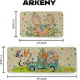 thumbnail image 3 of Happy Easter Kitchen Rugs Set of 2, Cute Bunny Ears Spring Kitchen Matsand Door Mat, Easter Egg Carrot TruckDecorative Seasonal Kitchen Floor Mat 17x29 and 17x47 Inch AKM021, 3 of 6