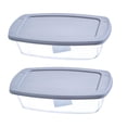 thumbnail image 2 of Esquirla Baking Dish Cheese Cake Bakeware Snack Fruit Keeper Fruit Bowl Food Container Glass Bakeware for Office School Kitchen Family with Lid, 2 of 8