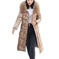 thumbnail image 3 of adviicd Womens Puffer Jacket Women's Winter Warm Thicken Long Outwear Pockets Coat Parka Jacket (Khaki,L), 3 of 6