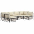thumbnail image 3 of vidaXL 6 Piece Patio Lounge Set with Cushions Anthracite Poly Rattan, 3 of 7