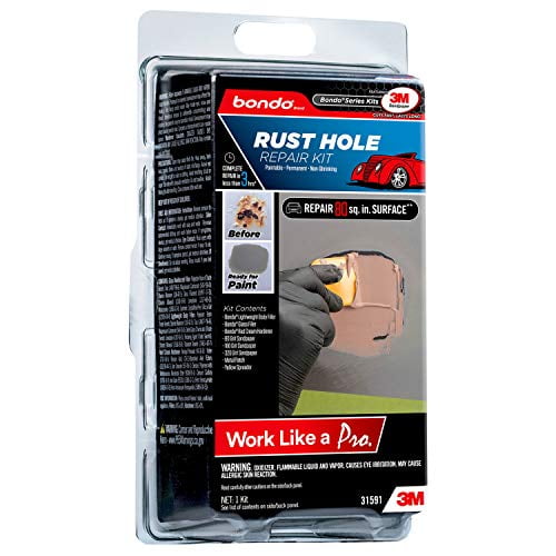 3M Bondo Rust Hole Repair Kit, Paintable, Permanent, NonShrinking, 1