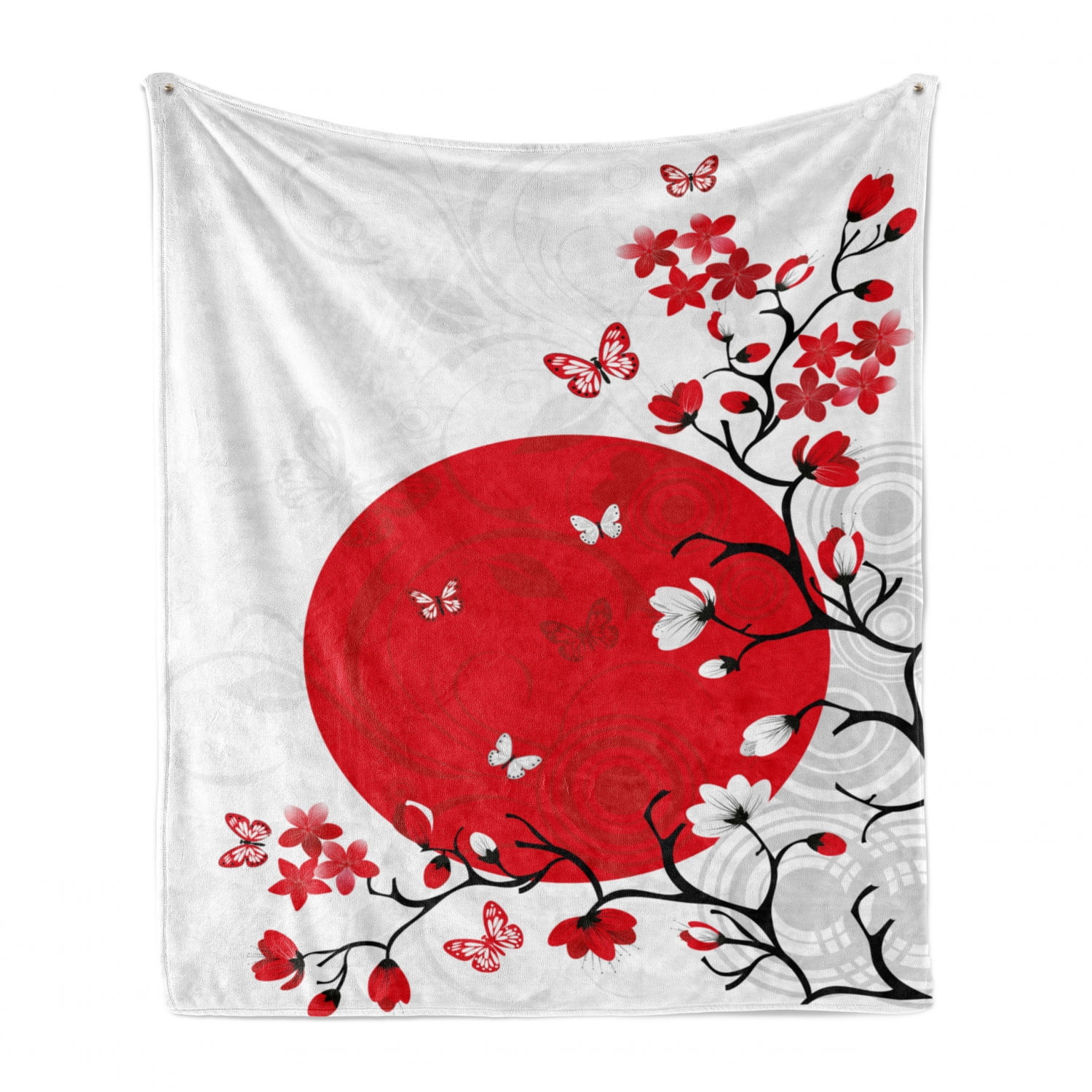 Japanese Soft Flannel Fleece Throw Blanket, Japanese Culture Inspired