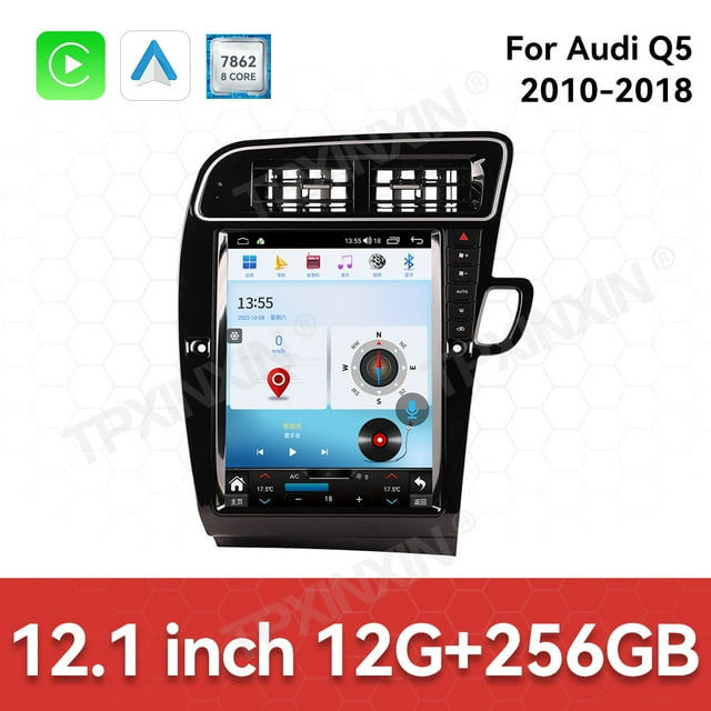 TPXINXIN pour Audi Q5 2010-2018 Android 14 Carplay 12,1 Pouces Radio de Voiture Stéréo Automobile Lecteur Multimédia Stéréo Unité de Tête de Navigation GPS (RHD)