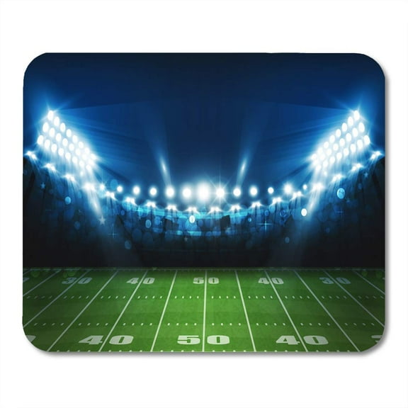 SIDONKU Green Activity American Football Arena Field Bright Stadium Lights Mousepad Mouse Pad Mouse Mat 9x10 inch