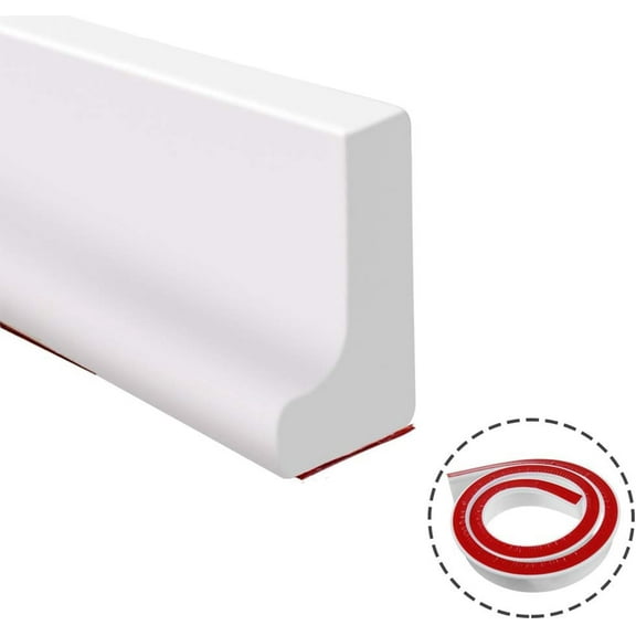 Collapsible Shower Threshold Water Dam,Buthtub Splash Guard Shower Water Stopper，Rubber Shower Water Dam Silicon Water Blocker Dry and Wet Separation for Bathroom,White (72Inch)