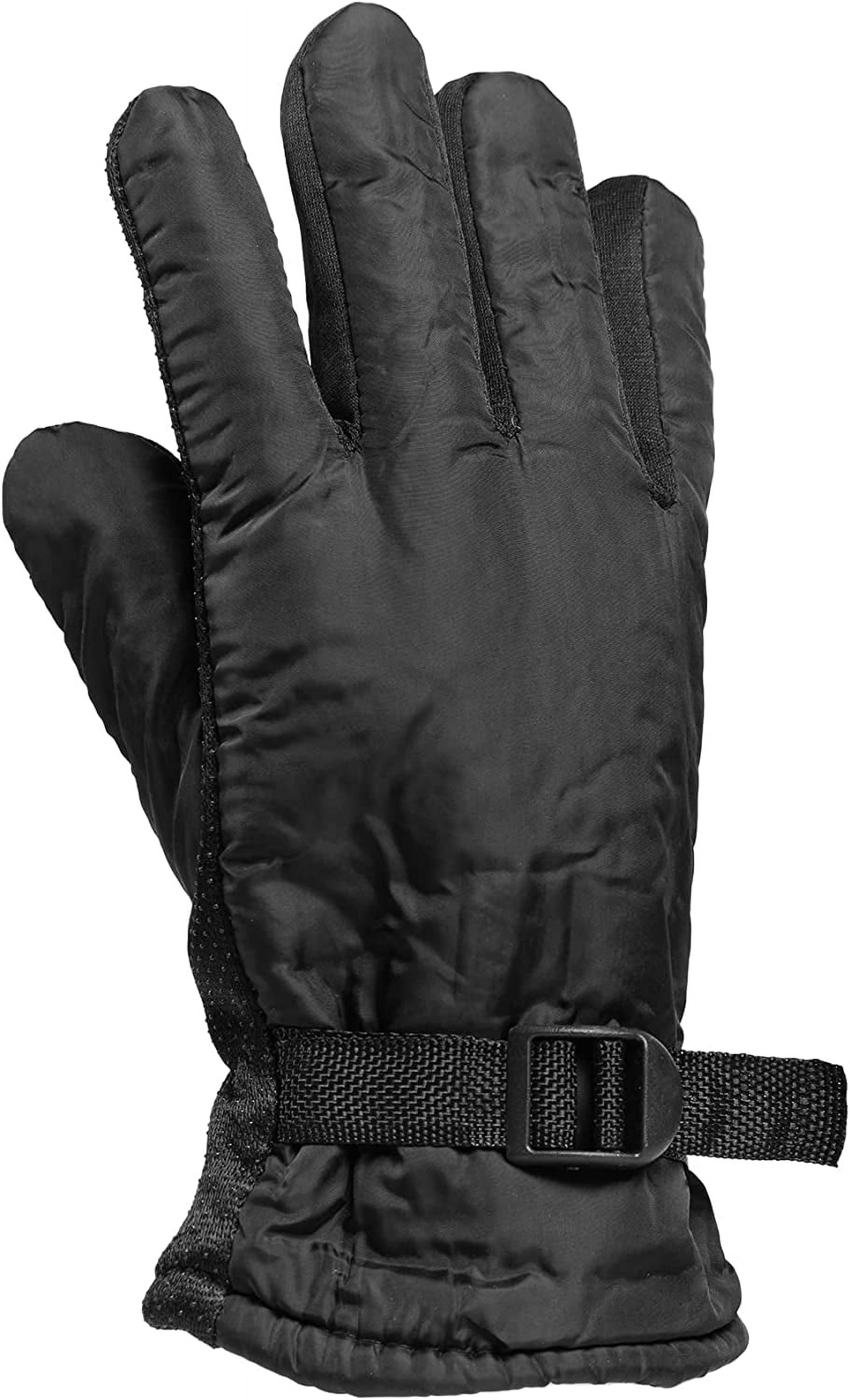 Yacht & Smith Wholesale Bulk Mens Black Winter Ski Glove, Cold Resistant Thermal Wear