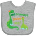 thumbnail image 3 of Inktastic My Grammie Loves Me Grandson Dinosaur Boys Baby Bib, 3 of 4