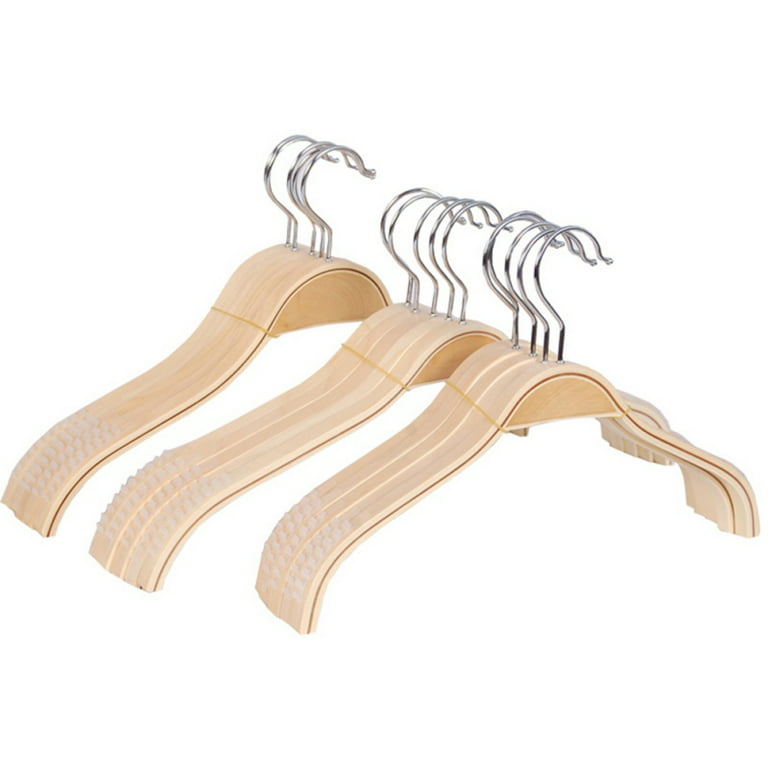Smooth Solid Wood Suit Hanger - Non-slip Coat Shirt Dress Clothing Hanger -  Clothes Hangers for Jacket, Camisole, Bridal(5 Pack)