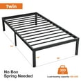 thumbnail image 2 of Twin Bed Frame with Headboard Metal Platform Bed Frame No Box Spring Needed Non-Slip Design Twin Size Easy Assembly Black, 2 of 8