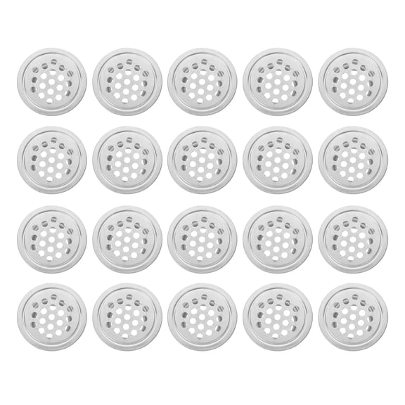 WORGEOUS 20 Pcs Stainless Steel Round Air Vents Cover Bathroom Silver