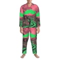thumbnail image 3 of Sikiie Neon Desert Moon Mens Pajama Set, Soft Warm Long Sleeve Sleepwear, Cozy Button-Down Pjs for Men-XX-Large, 3 of 7