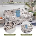 thumbnail image 7 of Eco-Ancheng 4 Piece Sofa Cover Stretch Sofa Slipcover Printed Soft Couch Cover Covers with 3 Individual Cushion Covers Furniture Protector for Living Room Chairs with Elastic Bottom, Sofa，06, 7 of 7