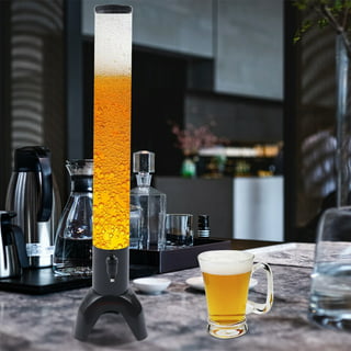 COSYOO 2PCS Drink Tower, 3L Mimosa Tower Dispenser With Ice Tube and Led  Light, Tabletop Beer Dispenser 3.17 Qt./100oz, Ideal for Parties Bars Pubs