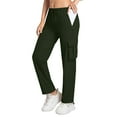 thumbnail image 2 of Yigetop Pantalon de Voyage, Pantalon Cargo Grand Taille Haute pour Femmes avec Poches, Pantalon de Randonnée Décontracté Extensible, Pantalon de Travail Mode Urbaine pour Femmes, Vert G, 2 of 5