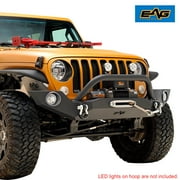 EAG Front Bumper with Fog Light Housing and D-Ring Shackle Fit for 18-20 Wrangler JL