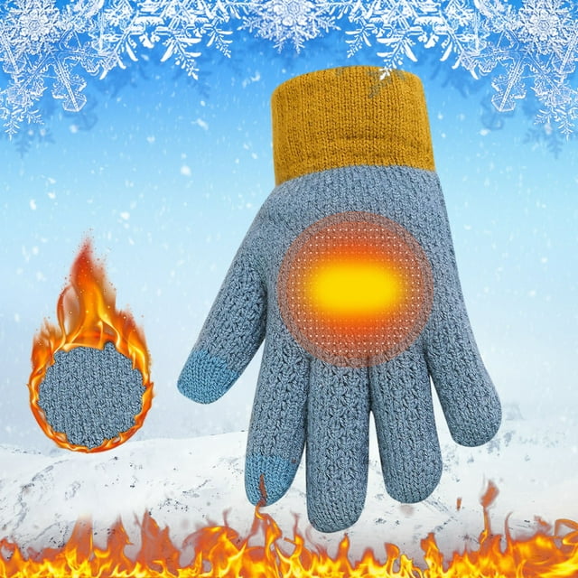 Women Men Warm Stretch Knitted Gloves Mittens Winter Keep Warm Knitting Golves Outdoor Riding Mittens