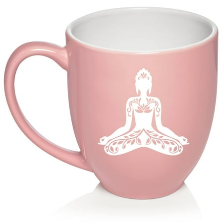 

Buddha Yoga Lotus Ceramic Coffee Mug Tea Cup Gift for Her Him Men Women Sister Wife Husband Girlfriend Boyfriend Friend Mom Dad Cute Birthday Housewarming Meditation (16oz Light Pink)