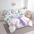 thumbnail image 3 of jejeloiu Cartoon Mermaid Animals 7 Pieces Bedding Comforter Set,Colorful Cute Sealife Full Bedding Set For Girls Teens Reversible, 3 of 8