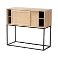 thumbnail image 3 of Baxton Studio Amelia Mid-Century Modern Transitional Natural Brown Finished Wood and Natural Rattan Sideboard Buffet, 3 of 7