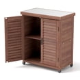 thumbnail image 6 of Potting Bench with Storage Cabinet & Metal Tabletop - Stylish Outdoor Garden Workstation, Perfect for Patio and Coffee Prep, Dimensions: 31x17x36''!, 6 of 8