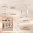 thumbnail image 5 of YOUNGYUE Sterling Silver Hoop Earrings for Women, Hypoallergenic Lightweight Big Thick Hoop Earrings, 35/40/50/60/70mm, 5 of 6