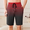 thumbnail image 2 of Bovxnpu Men's Pajama Bottoms Loungewear Sleep Shorts, Men's Striped Loungewear Shorts With Drawstring Elastic Waist For Sleep Gym Home Shorts, 2 of 7