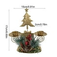 thumbnail image 3 of PRETXORVE Christmas Decor, Christmas Tree Decorations, Christmas Golden Wrought Iron Double Candlestick Window Sill Table Decoration Christmas Festival Decoration, 3 of 6