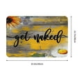 thumbnail image 3 of Sunflower Get Naked Bath Mat Funny Quote Memory Foam Rugs Rustic Wood Boards Retro Bathroom Soft Floor Mat 16"x24", 3 of 8