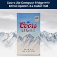 thumbnail image 3 of Coors Light Compact Fridge w/ Bottle Opener, 3.2 cu ft (90L), White, Space-Saving Flat Back Design, Reversible Door, Tempered Glass Shelves, Licensed Coors Light Artwork, Perfect for Beer-Lovers, 3 of 8