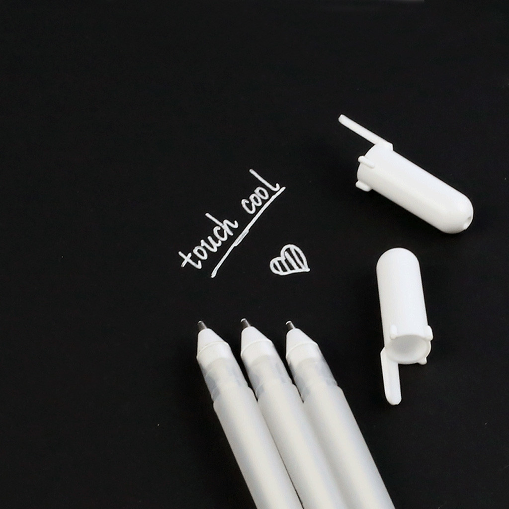 Lot De 5 Stylos à Encre Acrylique Blanche - Pointe Fine Pour Dessin Sur Papier Noir, Croquis, Illustration, Cartes