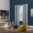 thumbnail image 5 of Sun Zero Pippa Stripes 100% Blackout Grommet Single Curtain Panel in Blue, 5 of 7
